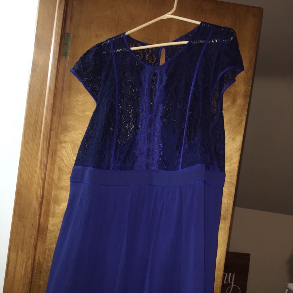 City Chic Navy Dress Lace Detail